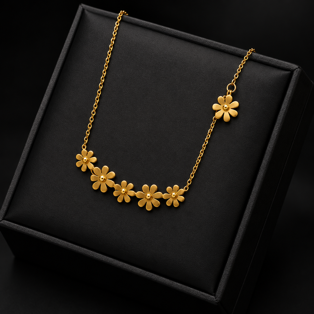 1007 Golden Hollow Heart Necklace – N299