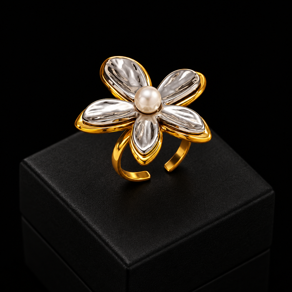 Enamel Leaf Open Ring