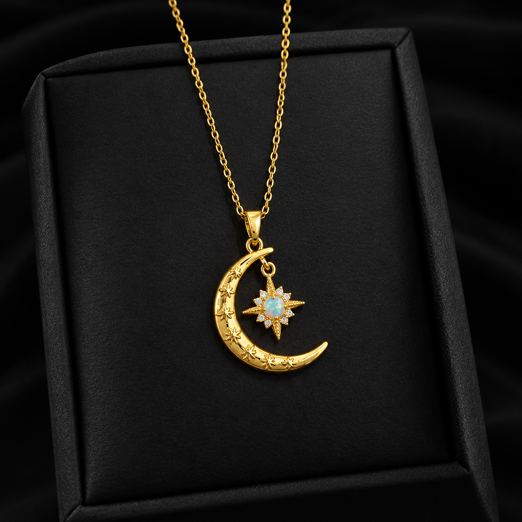 1007 Blue Flower Pendant Necklace