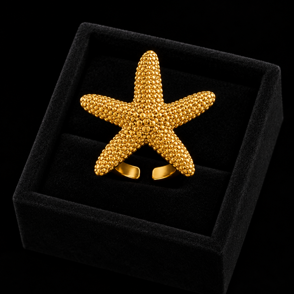 1007 Enamel Seahorse Adjustable Ring