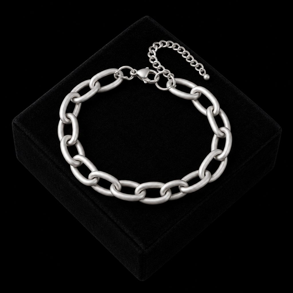 1007 Stainless Steel Gold Beaded Wound Chain Bracelet