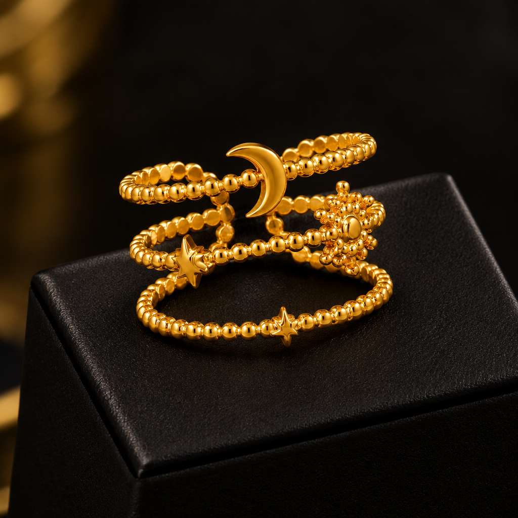 1007 Gold Leaf Heart Ring