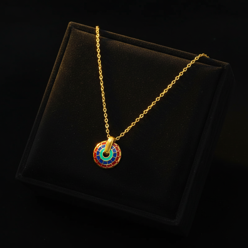 1007 Stainless Steel Vintage Flower Necklace & Earrings Set