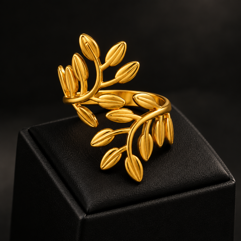 1007 Gold Leaf Heart Ring – R121