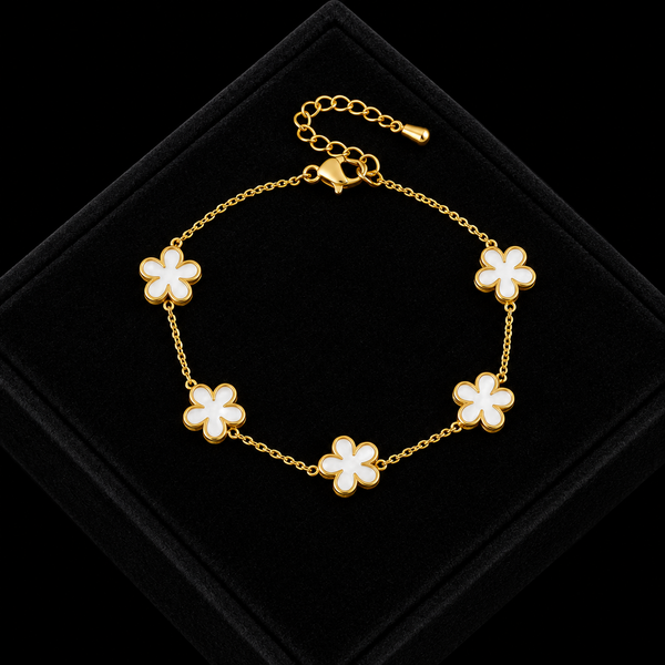 Stainless Steel Colorful Star Zircon Charm Bracelet