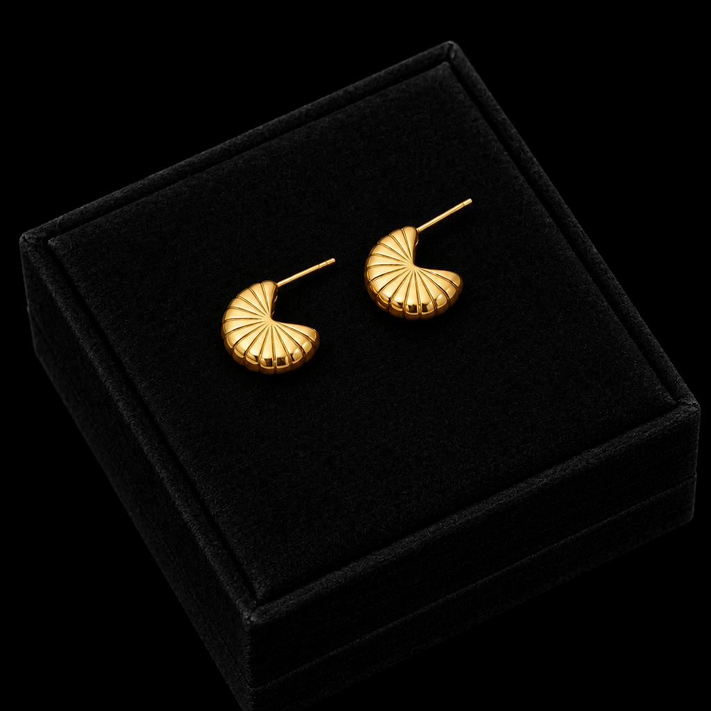 1007 Stainless Steel Gold Geometric Twist Earrings