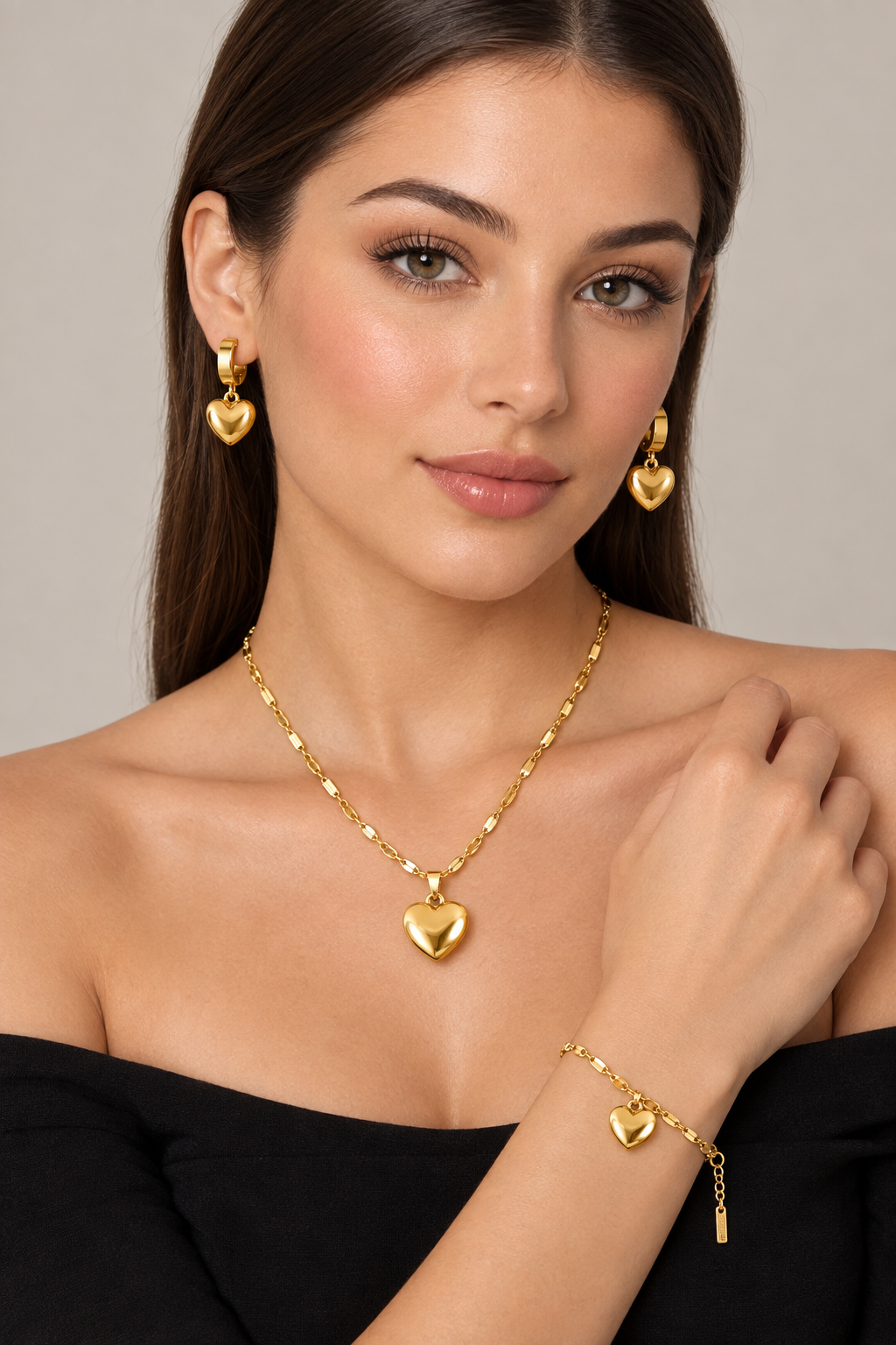 1007 Cherry Pearl Necklace, Bracelet & Earrings Set