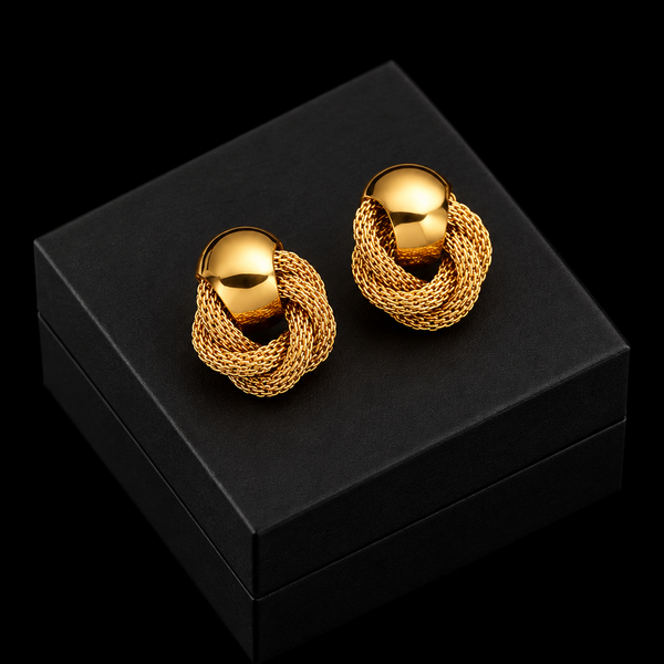 Small Gold Round Stud Earrings