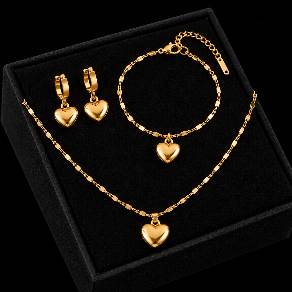 1007 Cherry Pearl Necklace, Bracelet & Earrings Set