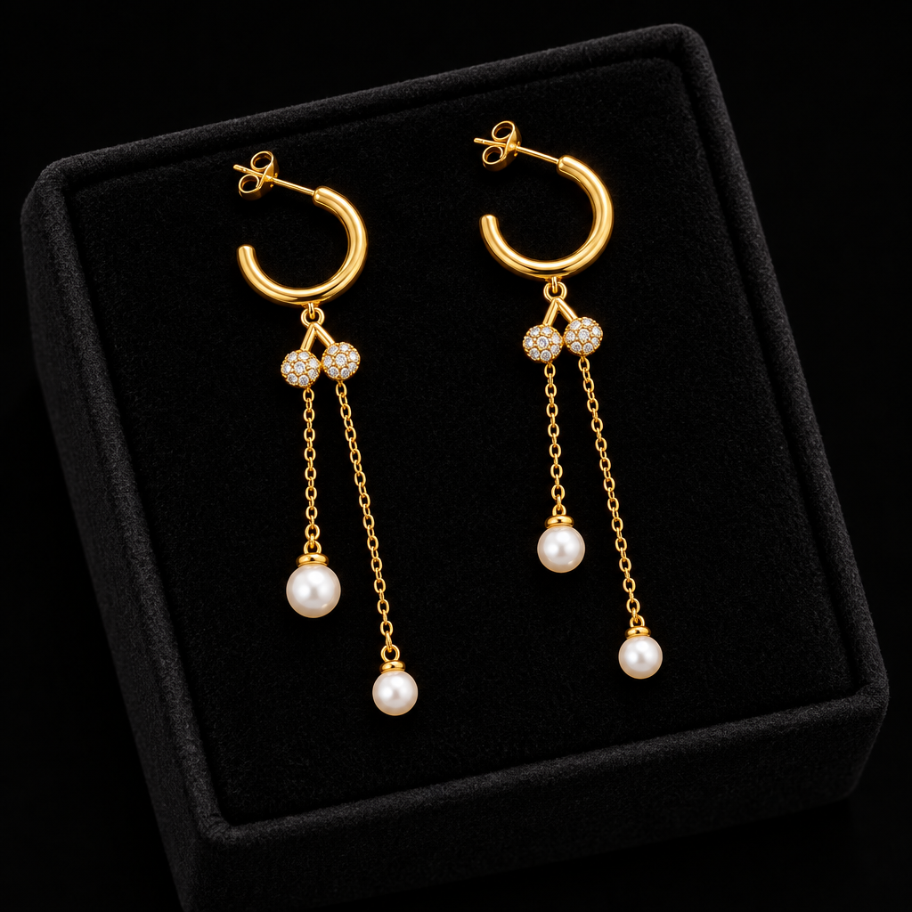 1007 Cherry Pearl Earrings – E481