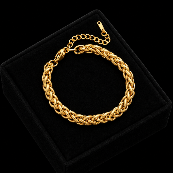 Stainless Steel Twisted Gold Bracelet Bangle