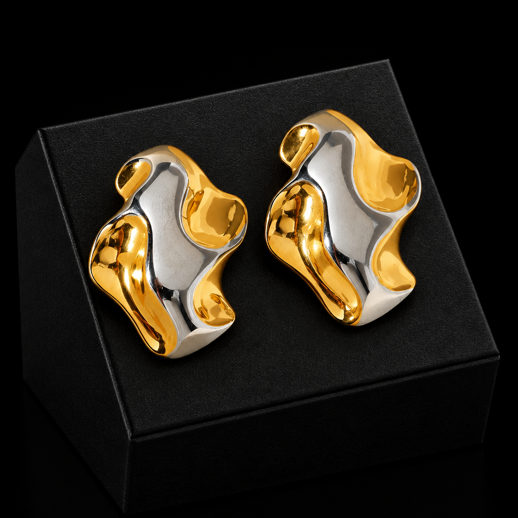 1007 C-Shaped Zircon Stud Earrings
