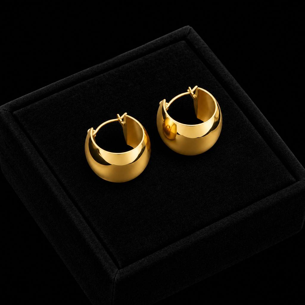 1007 Stainless Steel Gold Twist Hoop Earrings