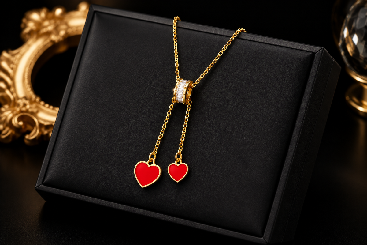 1007 Moon, Pearl & Puppy Pendant Necklace