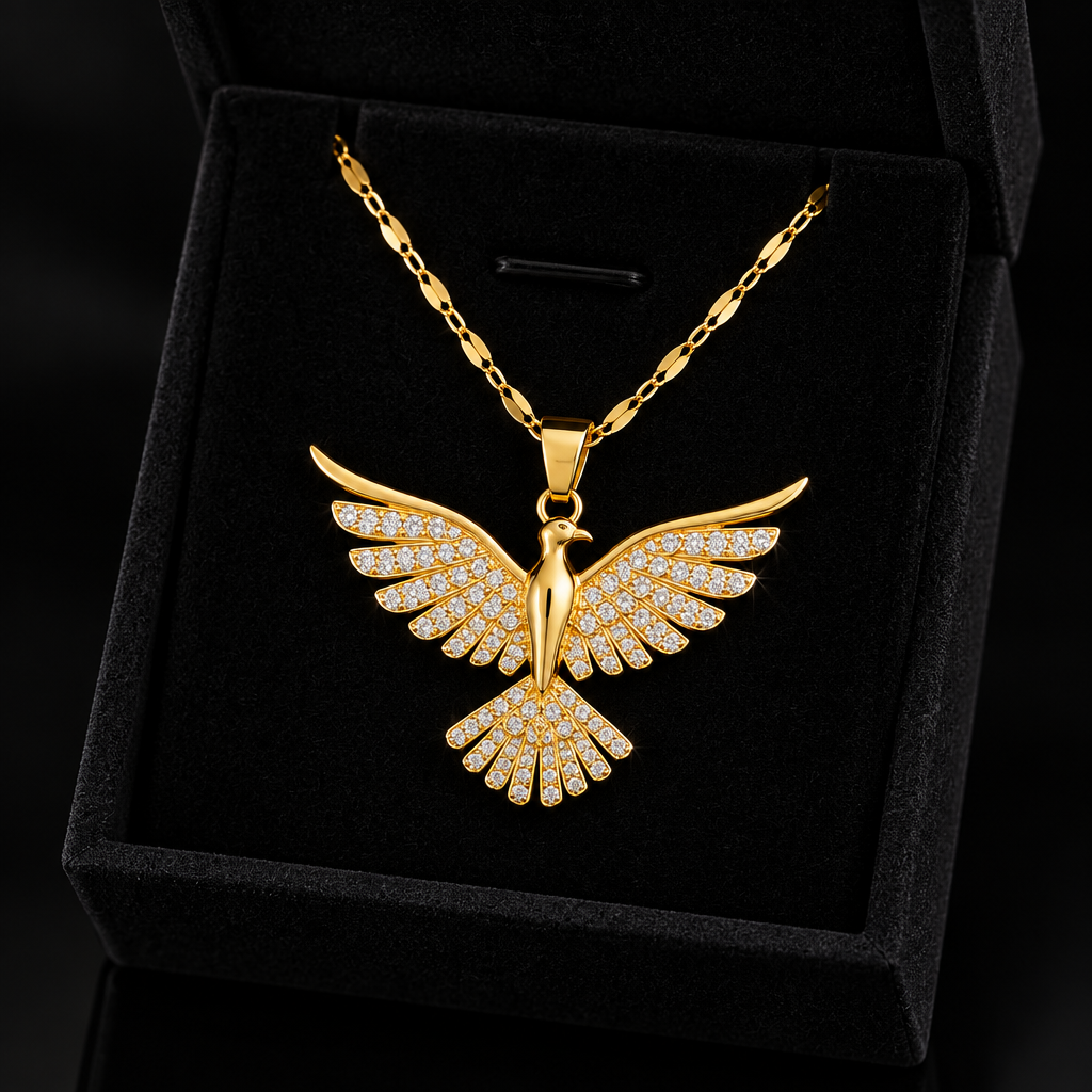 1007 Zircon Swan Pendant Necklace