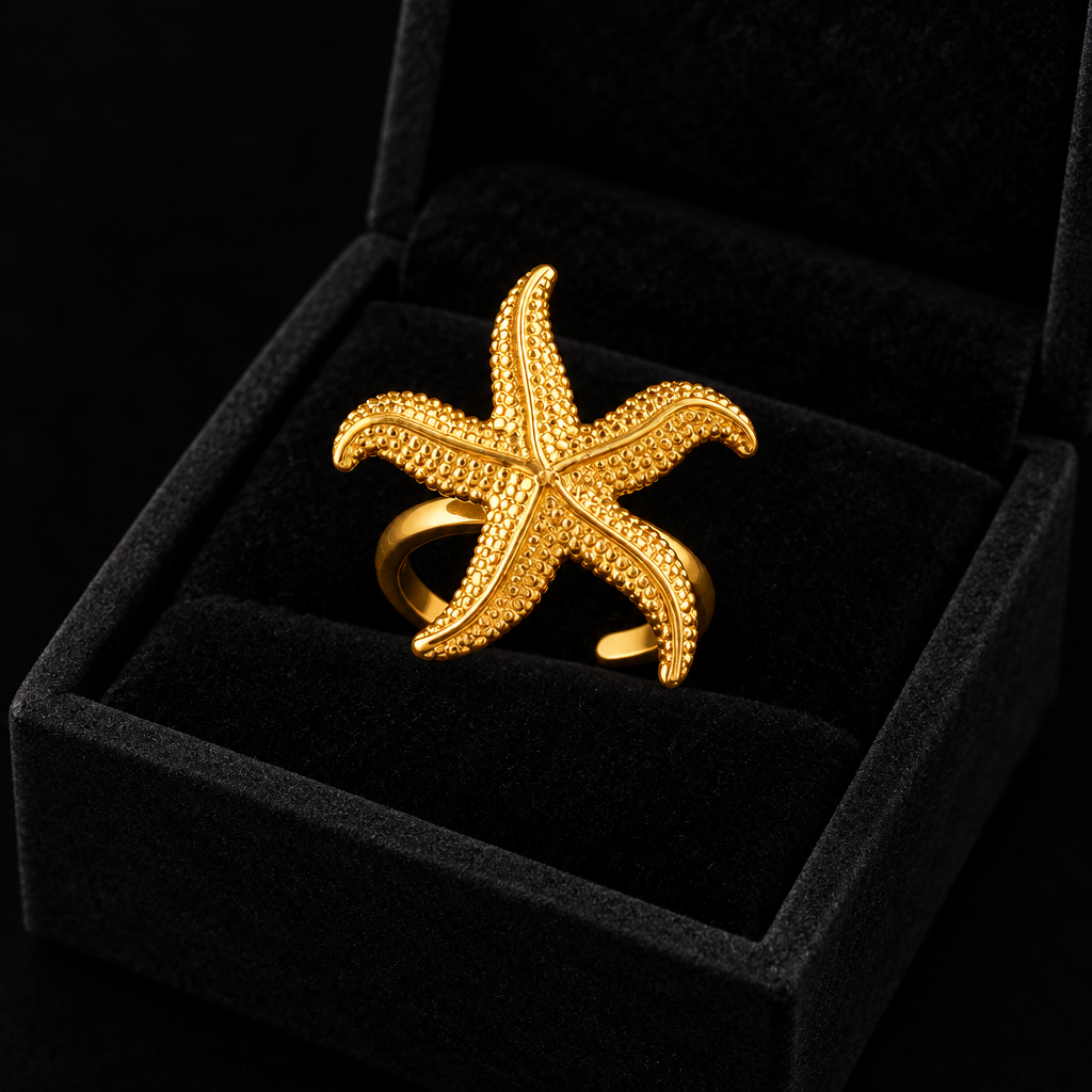 1007 Enamel Seahorse Adjustable Ring