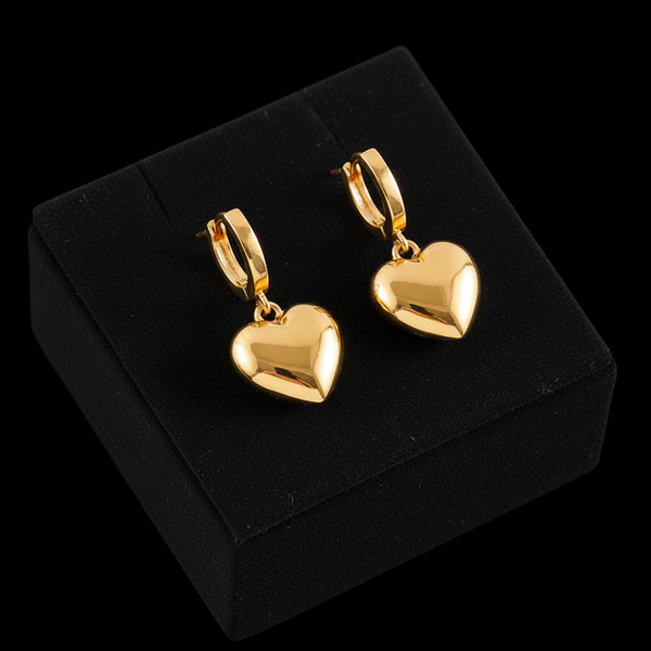 Stainless Steel Heart Love Necklace, Bracelet & Earrings Set