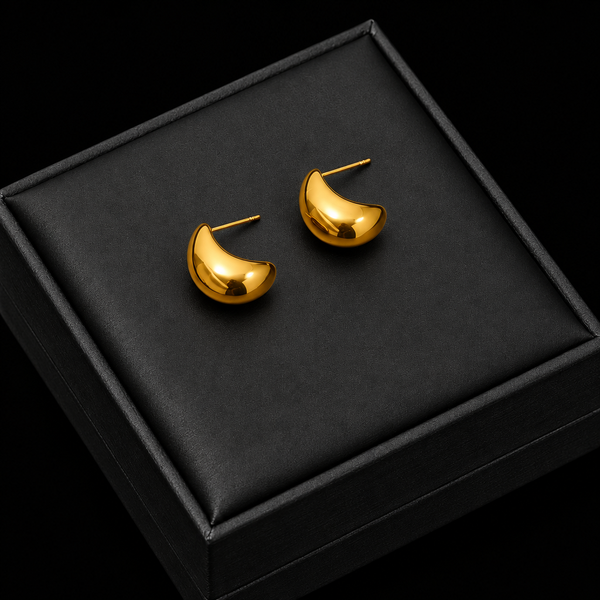 Small Gold Round Stud Earrings