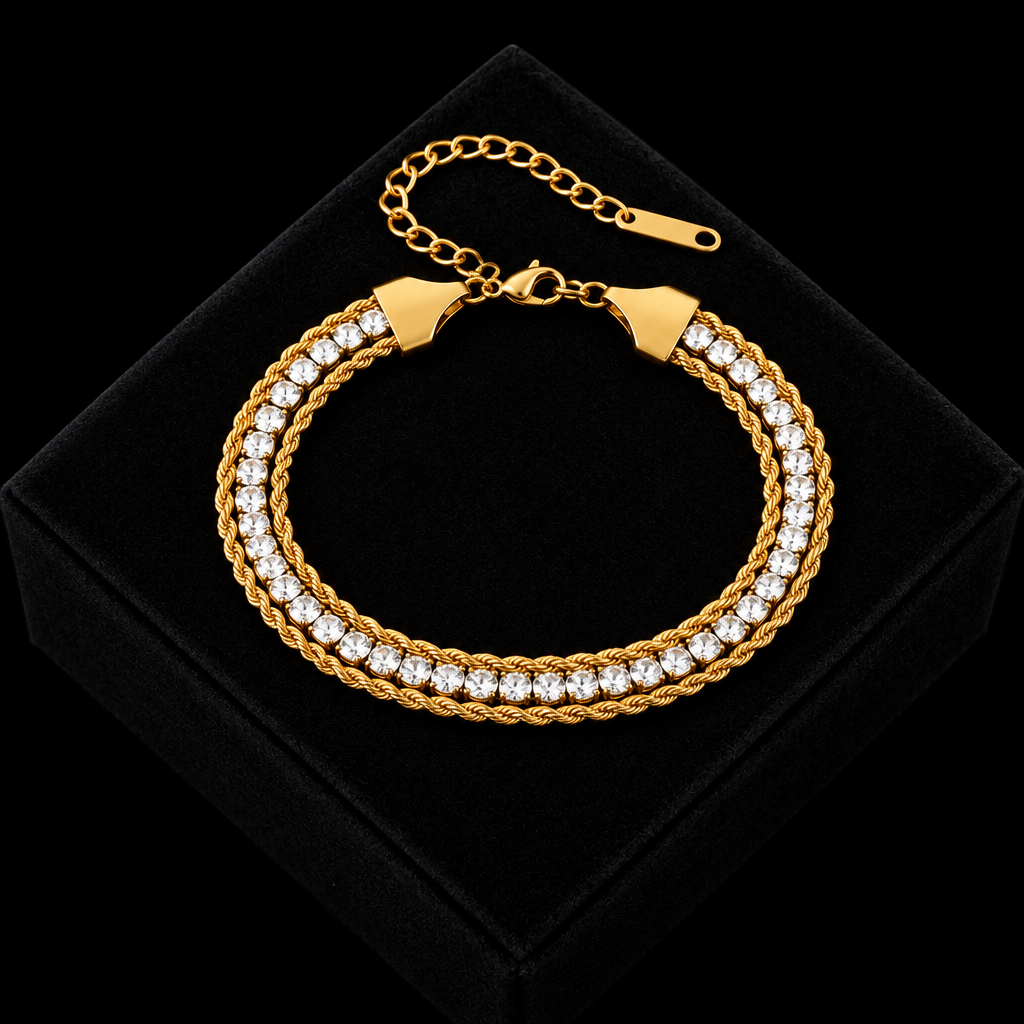 1007 Stainless Steel Twisted Gold Bracelet Bangle