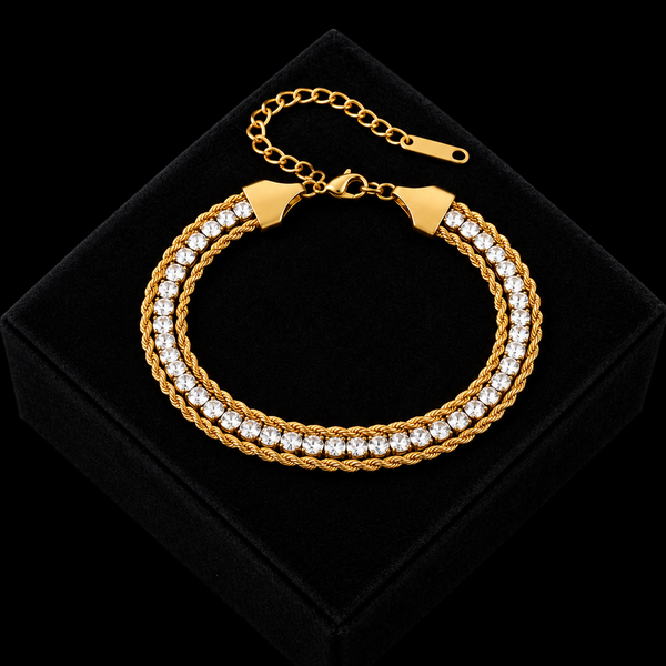 Stainless Steel Twisted Gold Bracelet Bangle