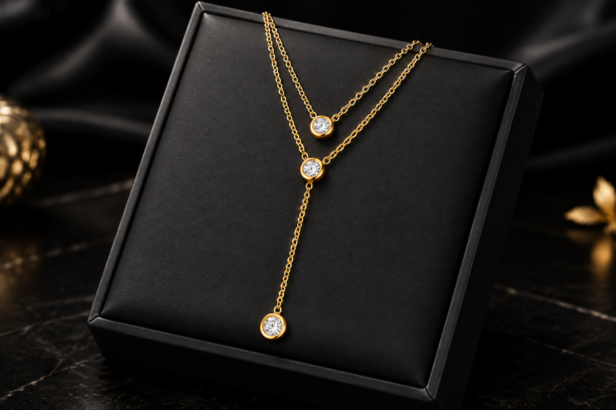 1007 Moon, Pearl & Puppy Pendant Necklace