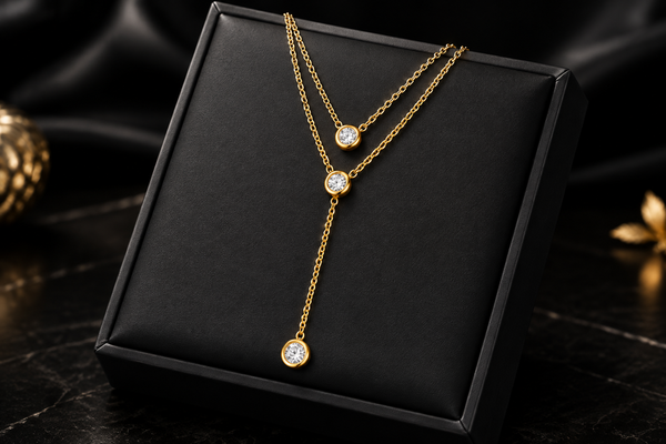 Moon, Pearl & Puppy Pendant Necklace