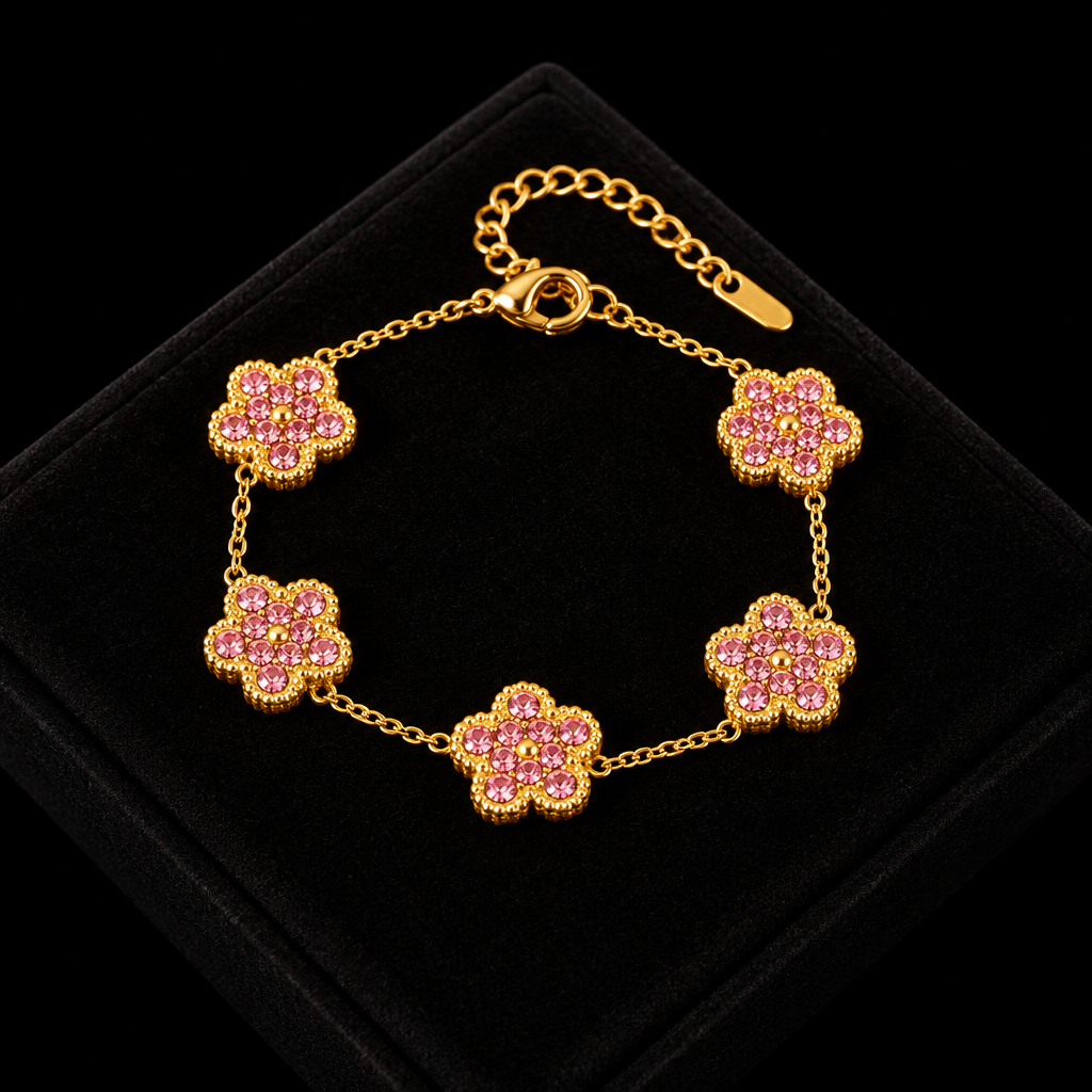 1007 Stainless Steel Colorful Star Zircon Charm Bracelet