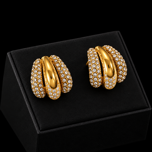 C-Shaped Zircon Stud Earrings