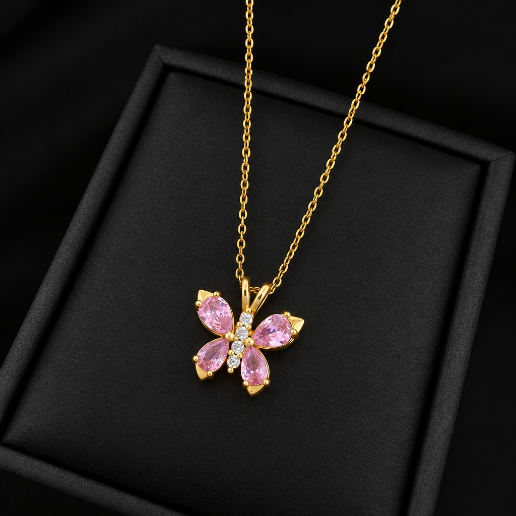 1007 Blue Flower Pendant Necklace – N890