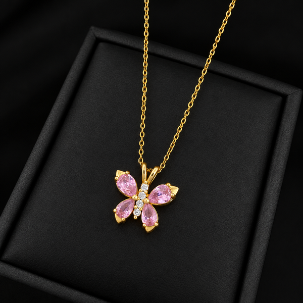 Blue Flower Pendant Necklace