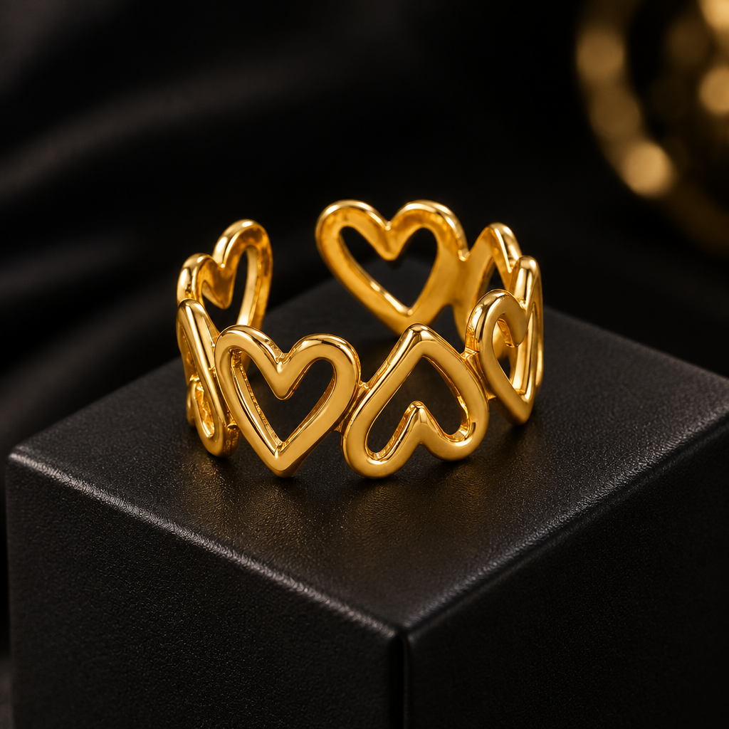 1007 Gold Leaf Heart Ring