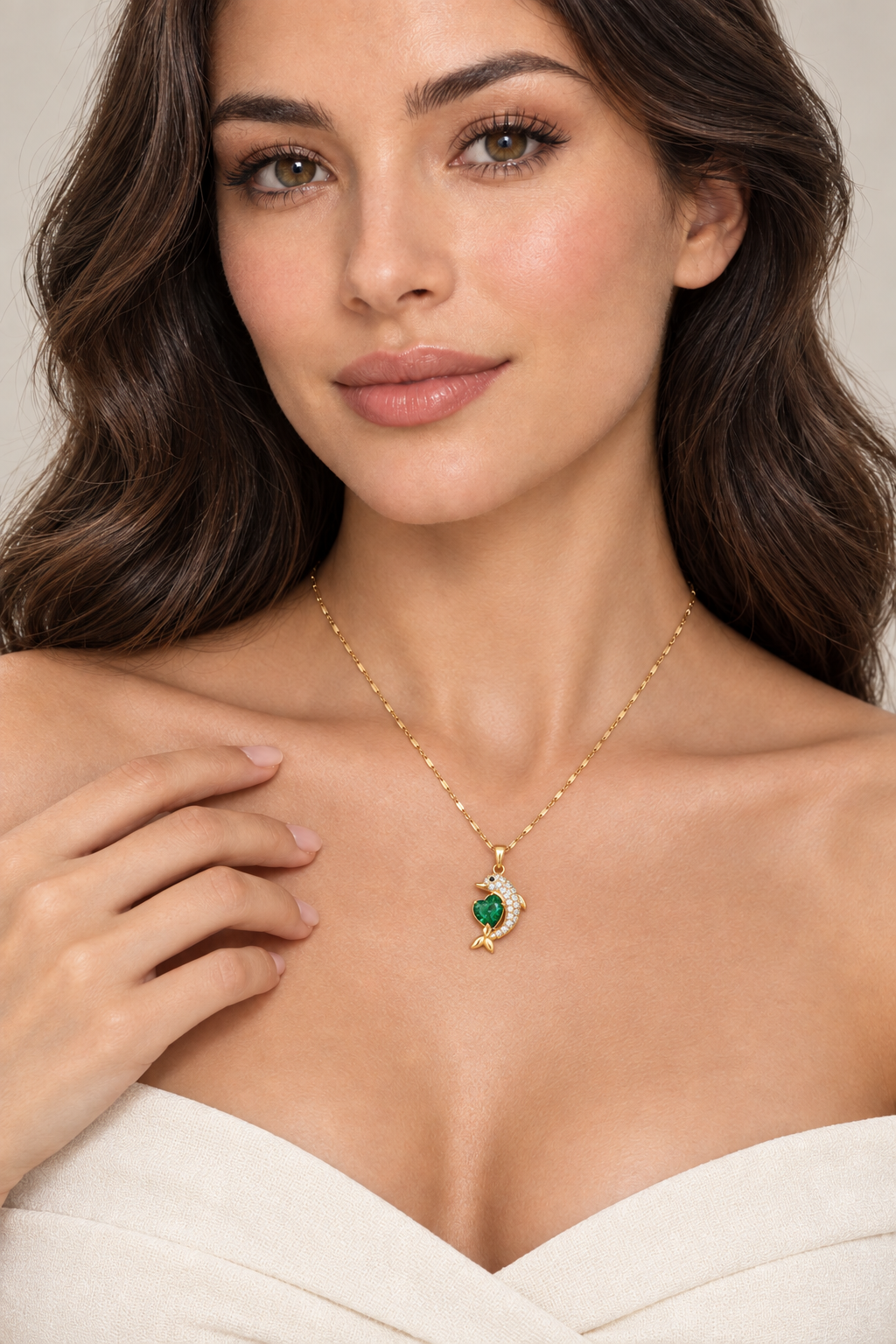 1007 Zircon Swan Pendant Necklace – N550