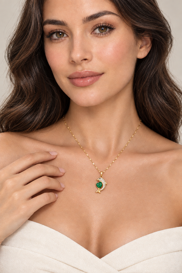 Zircon Swan Pendant Necklace