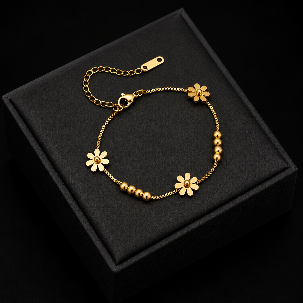 1007 Golden Hollow Heart Necklace, Bracelet & Earrings Set