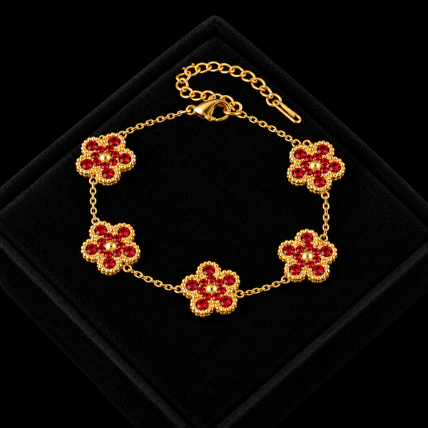 Stainless Steel Colorful Star Zircon Charm Bracelet