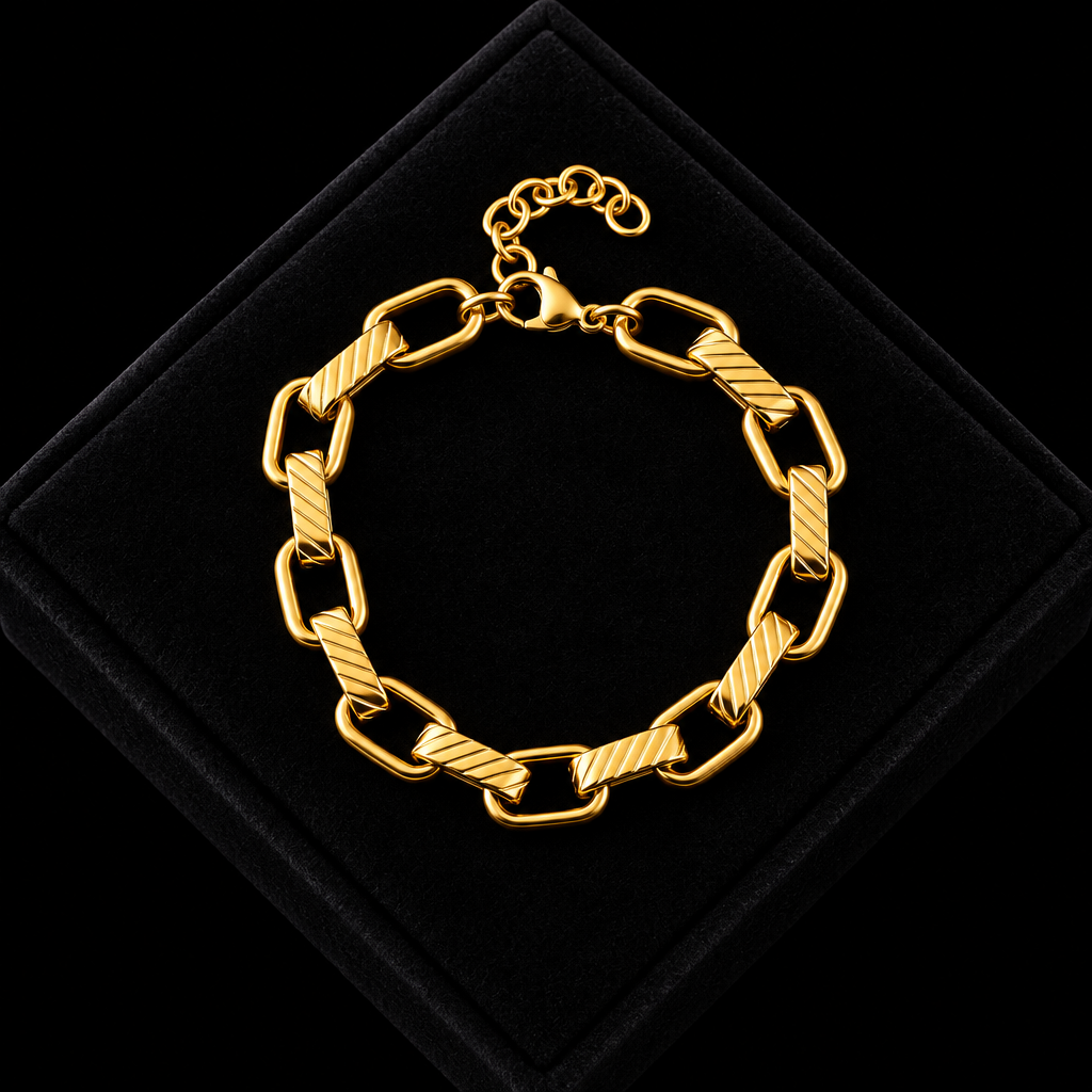 1007 Stainless Steel Twisted Gold Bracelet Bangle