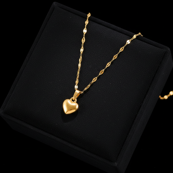 Stainless Steel Heart Love Necklace, Bracelet & Earrings Set