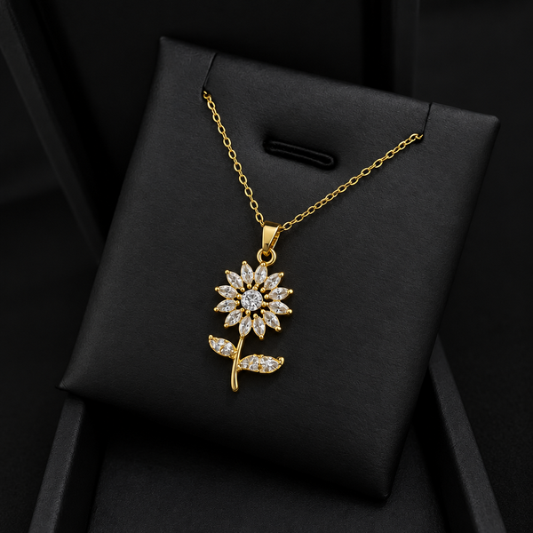Blue Flower Pendant Necklace