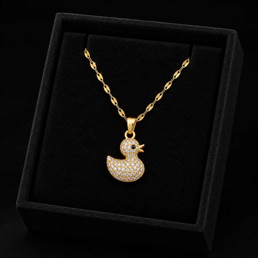 1007 Zircon Swan Pendant Necklace