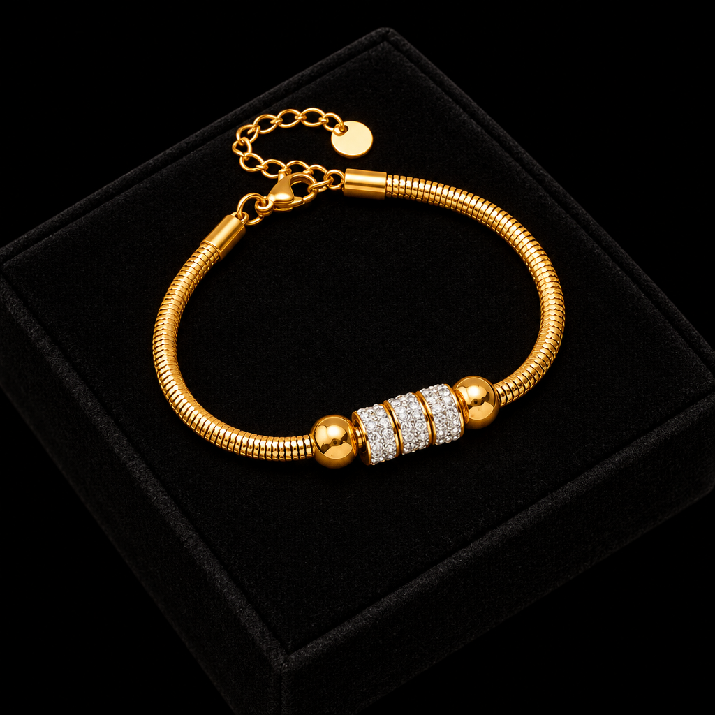 1007 Stainless Steel Twisted Gold Bracelet Bangle