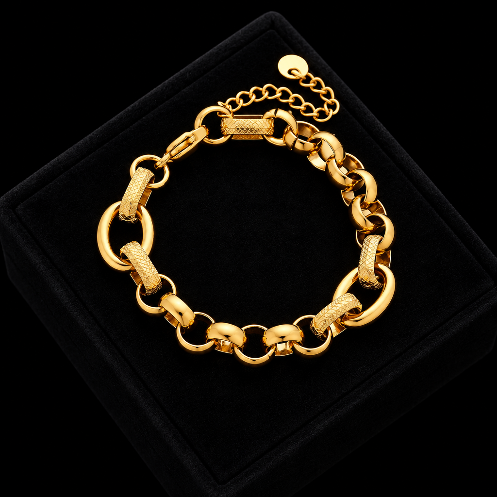 1007 Stainless Steel Twisted Gold Bracelet Bangle